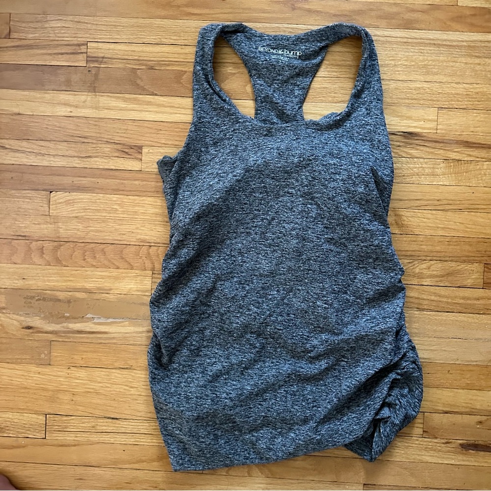 Beyond yoga beyond the bump spacedye bases covered racerback maternity tank top